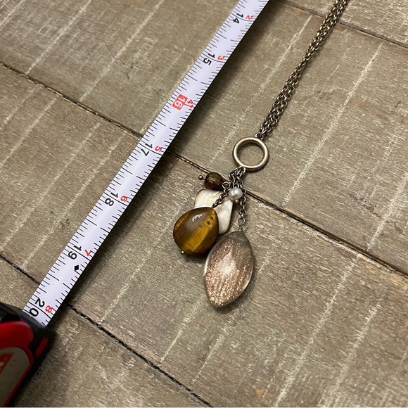 Lia Sophia Matte Gold Tone Charm Dangle Necklace - Picture 4 of 4